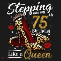 High Heels Stepping Into My 75th Birthday Present 75 and Fabulous Women's Hoodie thumb 2