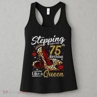 High Heels Stepping Into My 75th Birthday Present 75 and Fabulous Women's Tank Top thumb 3