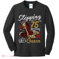 High Heels Stepping Into My 75th Birthday Present 75 and Fabulous Kids Long Sleeve Shirt thumb 0