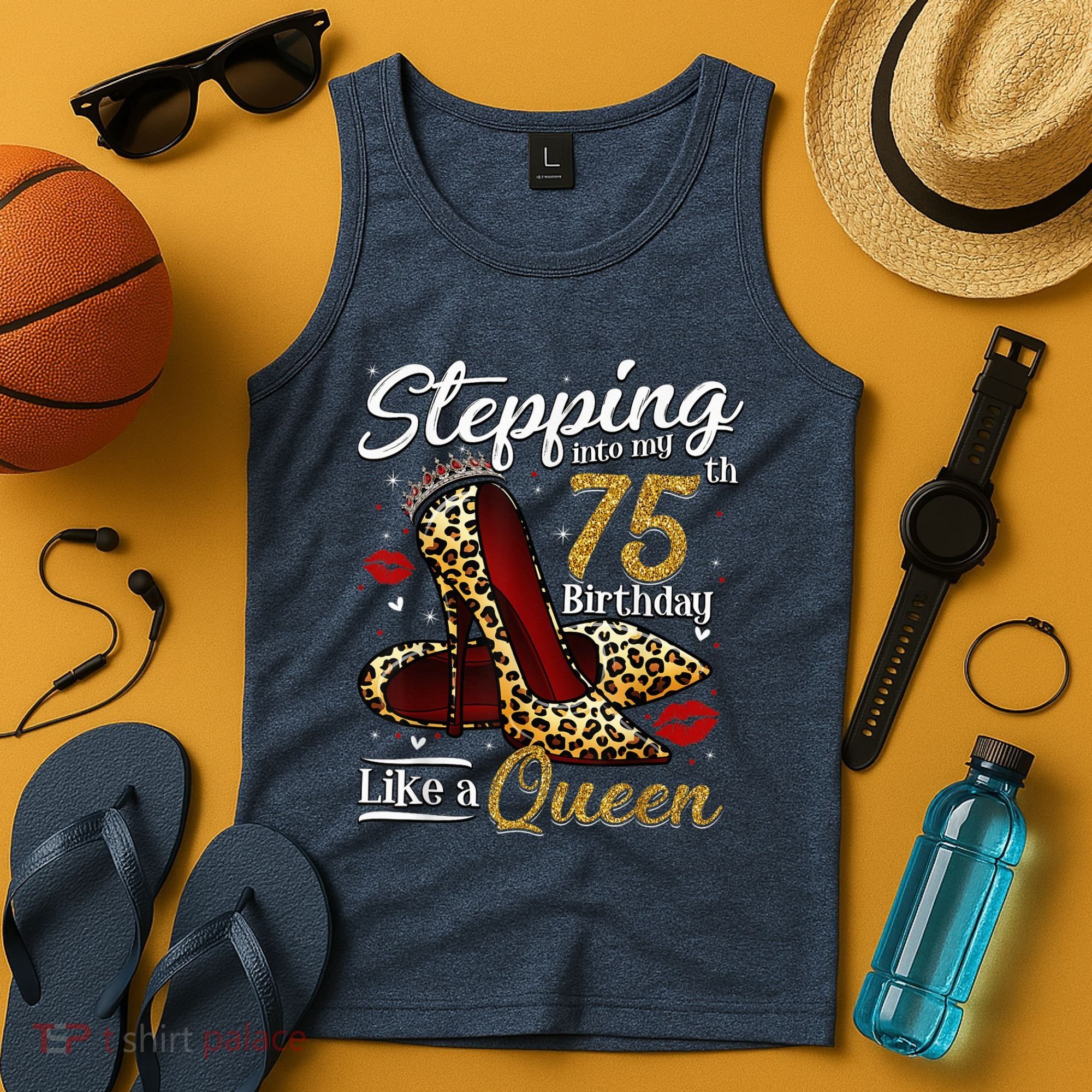 High Heels Stepping Into My 75th Birthday Present 75 and Fabulous Tank Top
