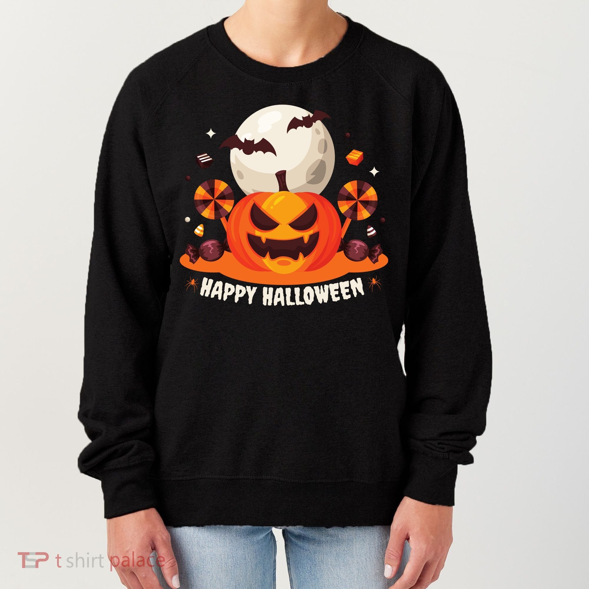 Happy Halloween Spooky Pumpkin Candy Women's Sweatshirt