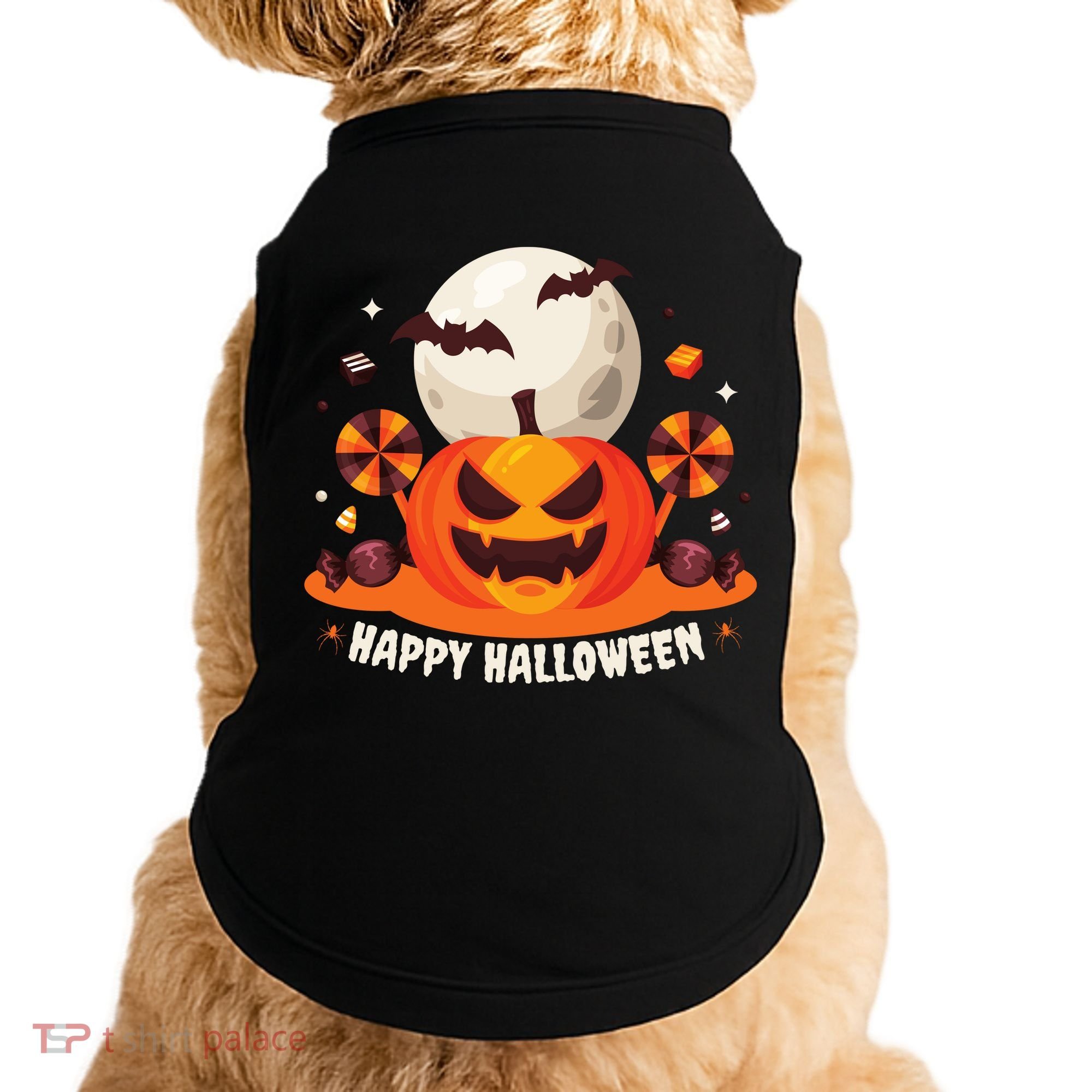 Happy Halloween Spooky Pumpkin Candy Doggie Tank