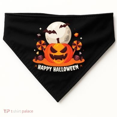 Happy Halloween Spooky Pumpkin Candy USA-Made Doggie Bandana