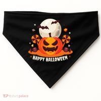 Happy Halloween Spooky Pumpkin Candy USA-Made Doggie Bandana thumb 0