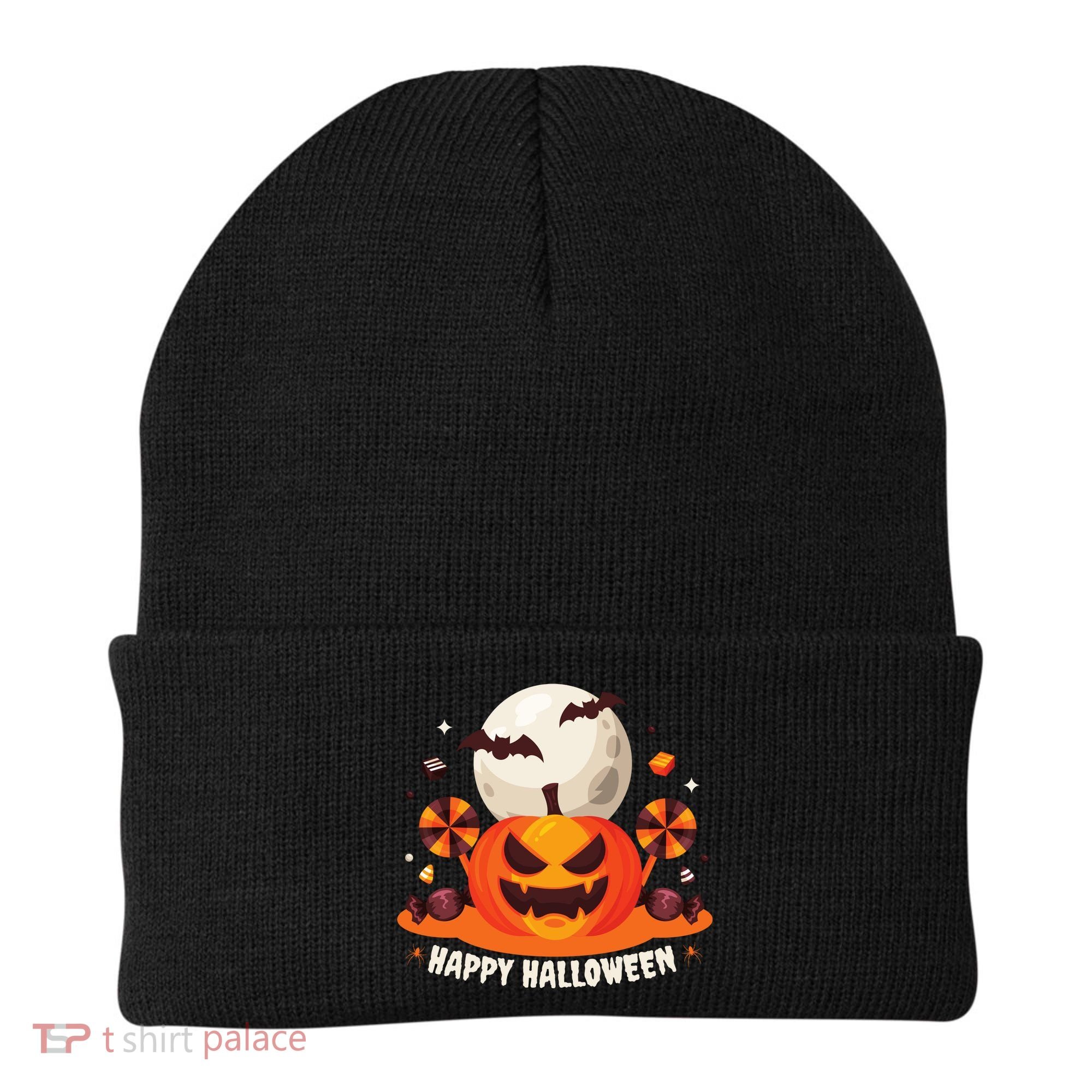 Happy Halloween Spooky Pumpkin Candy Beanie