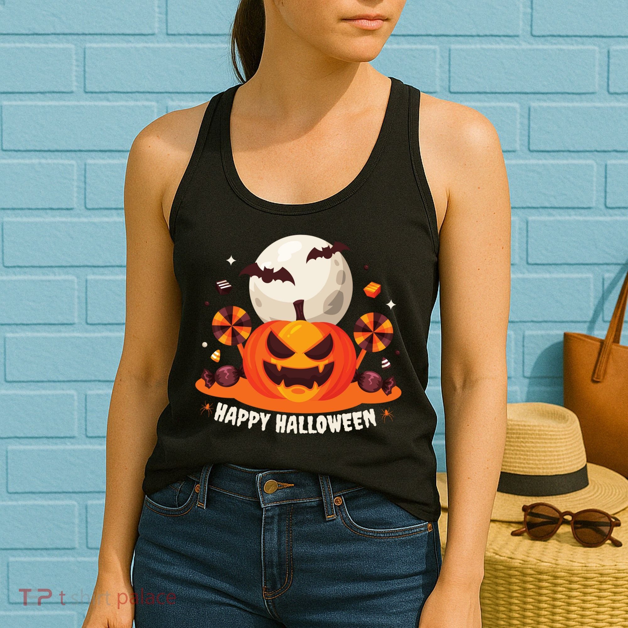 Happy Halloween Spooky Pumpkin Candy Women's Tank Top