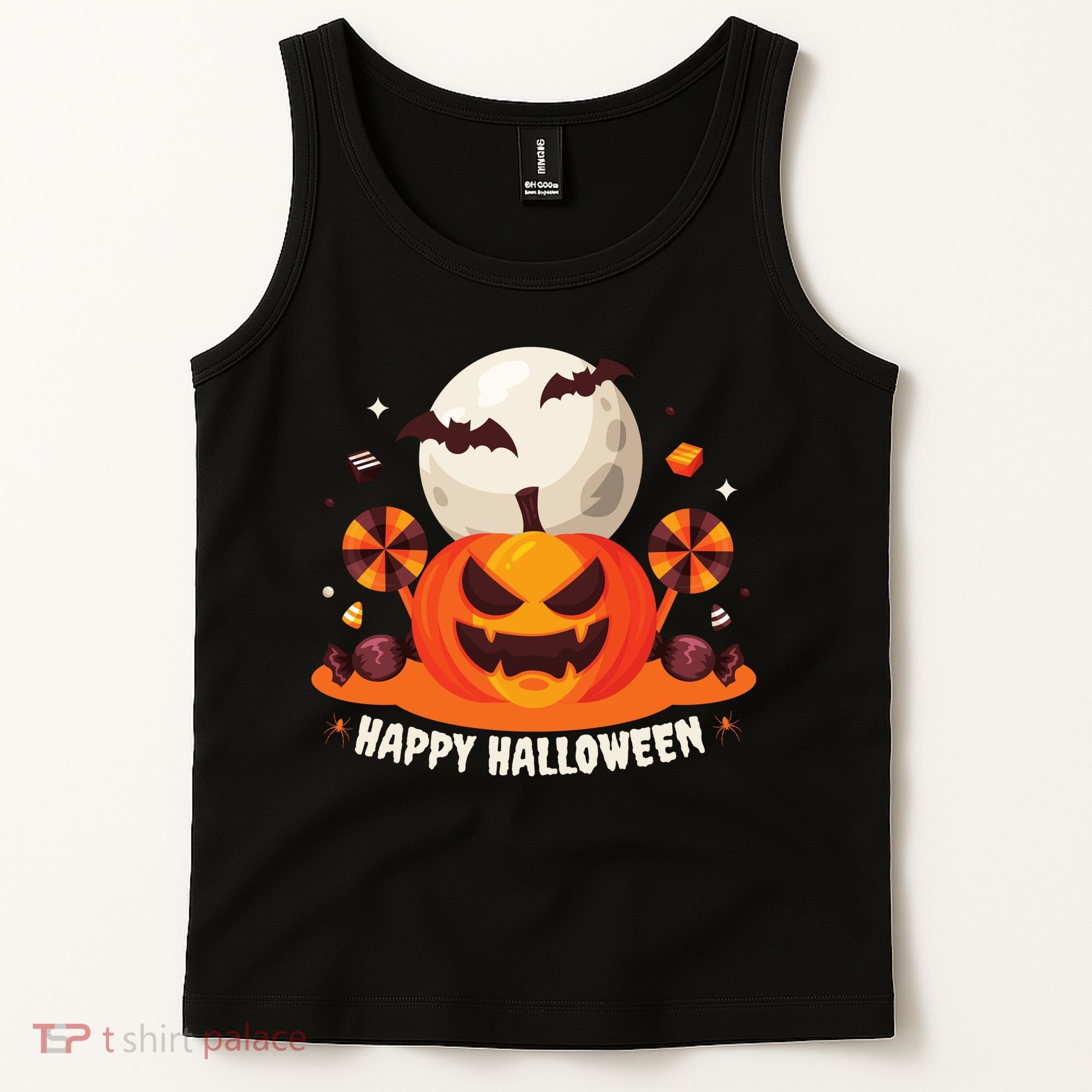 Happy Halloween Spooky Pumpkin Candy Tank Top