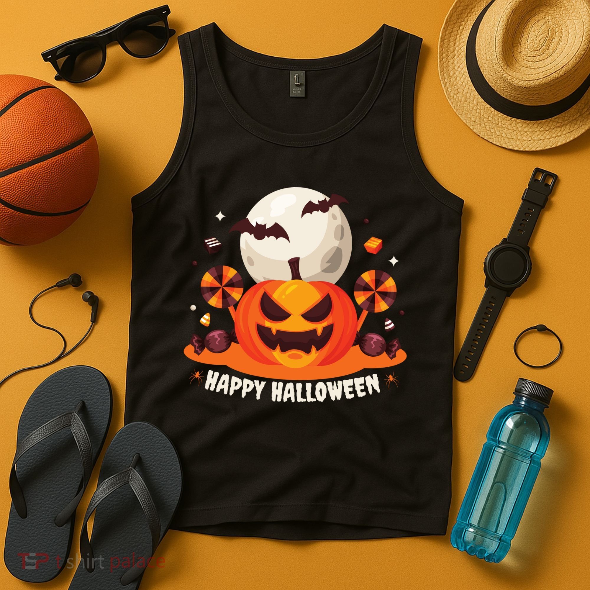 Happy Halloween Spooky Pumpkin Candy Tank Top