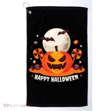 Happy Halloween Spooky Pumpkin Candy Golf Towel