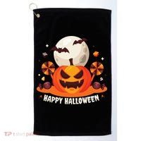 Happy Halloween Spooky Pumpkin Candy Golf Towel thumb 0