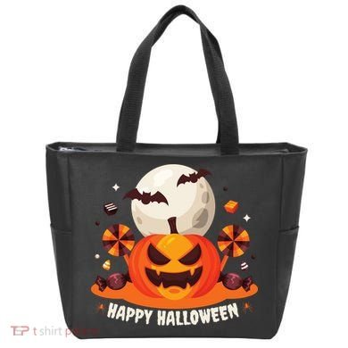 Happy Halloween Spooky Pumpkin Candy Tote Bag