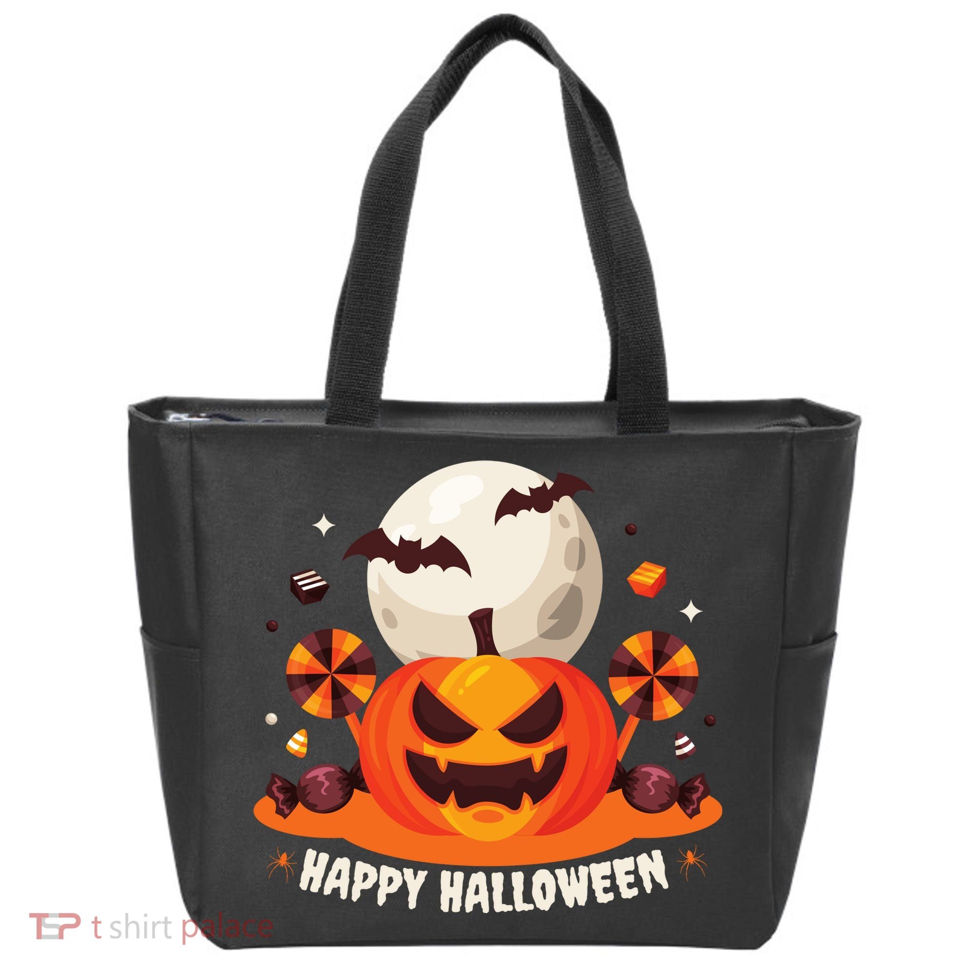 Happy Halloween Spooky Pumpkin Candy Tote Bag