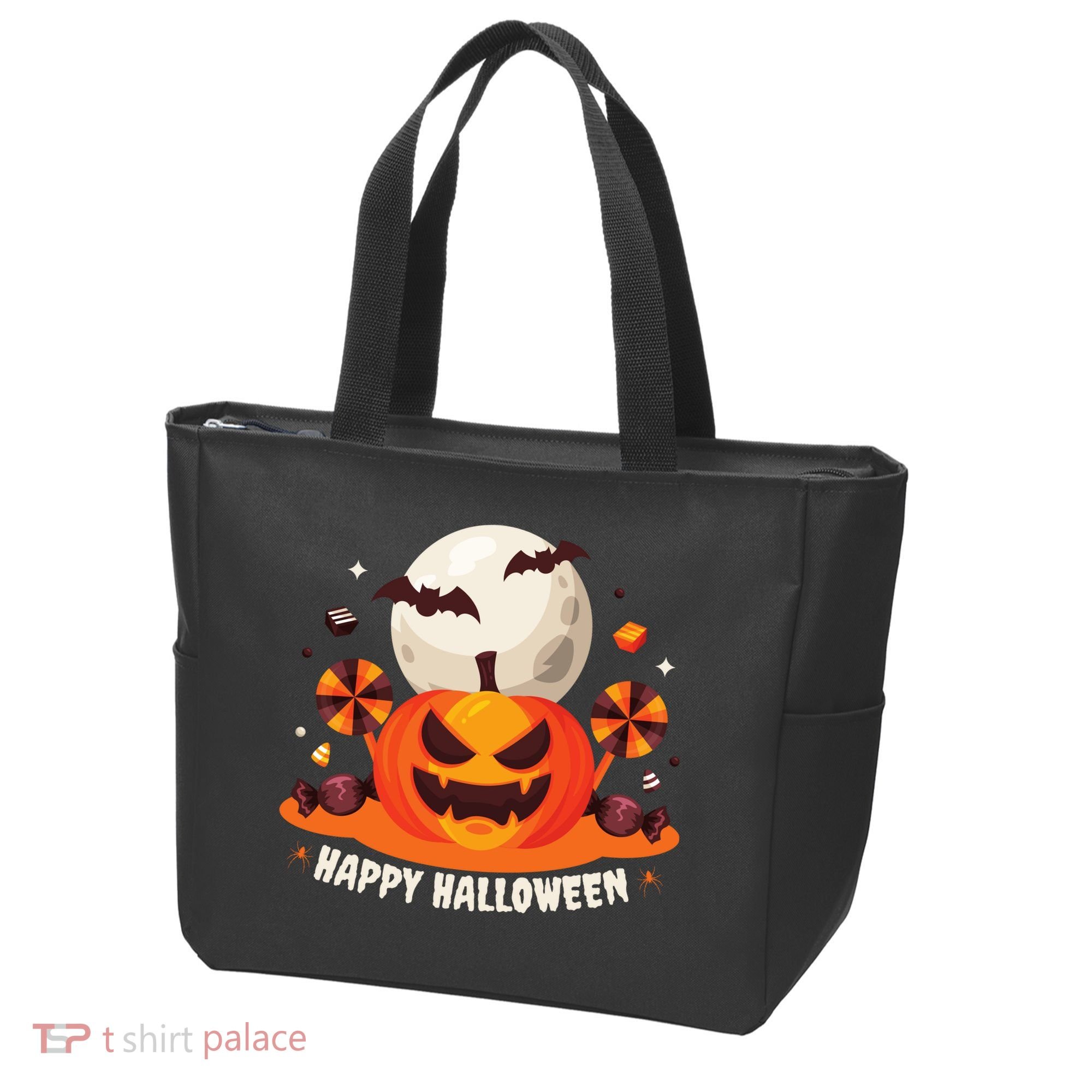 Happy Halloween Spooky Pumpkin Candy Tote Bag