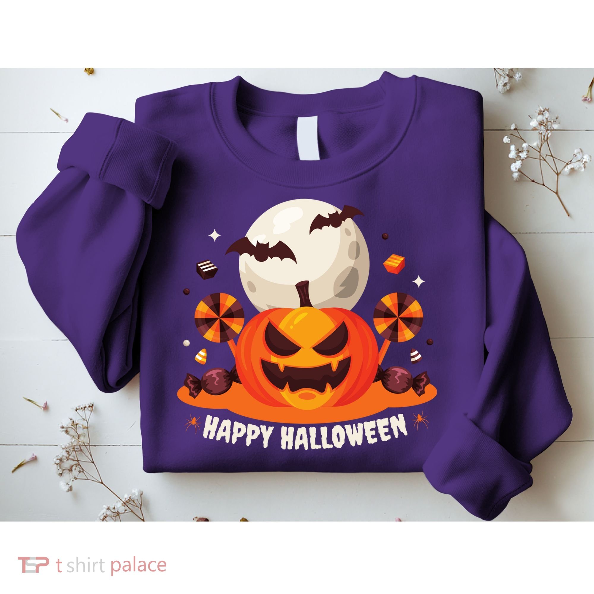 Happy Halloween Spooky Pumpkin Candy Sweatshirt