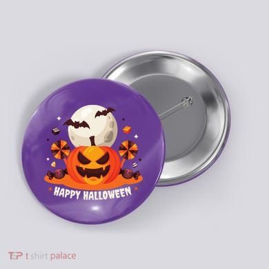 Happy Halloween Spooky Pumpkin Candy Button
