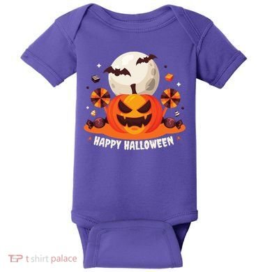 Happy Halloween Spooky Pumpkin Candy Baby Bodysuit