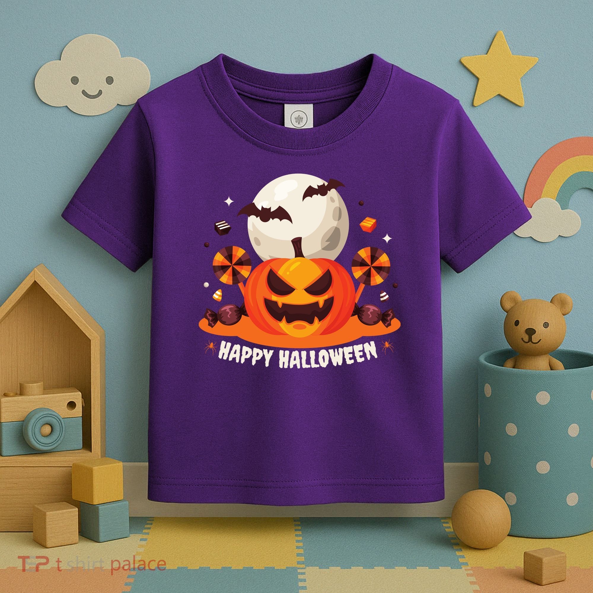Happy Halloween Spooky Pumpkin Candy Toddler T-Shirt
