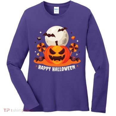 Happy Halloween Spooky Pumpkin Candy Women's Long Sleeve Shirt