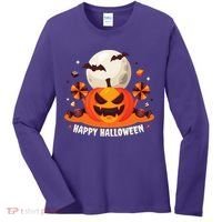 Happy Halloween Spooky Pumpkin Candy Women's Long Sleeve Shirt thumb 0