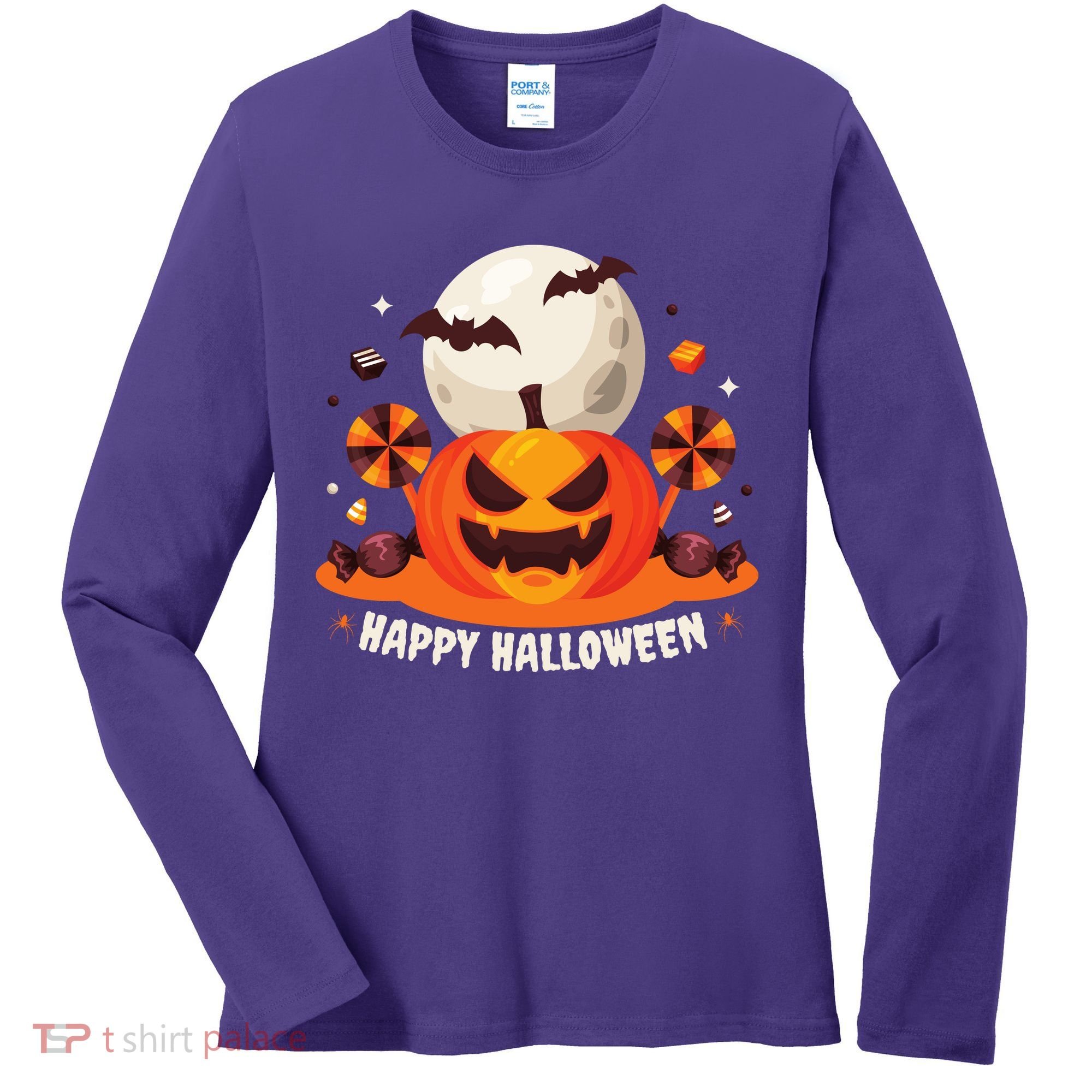 Happy Halloween Spooky Pumpkin Candy Women's Long Sleeve Shirt