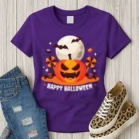 Happy Halloween Spooky Pumpkin Candy Women's T-Shirt thumb 3