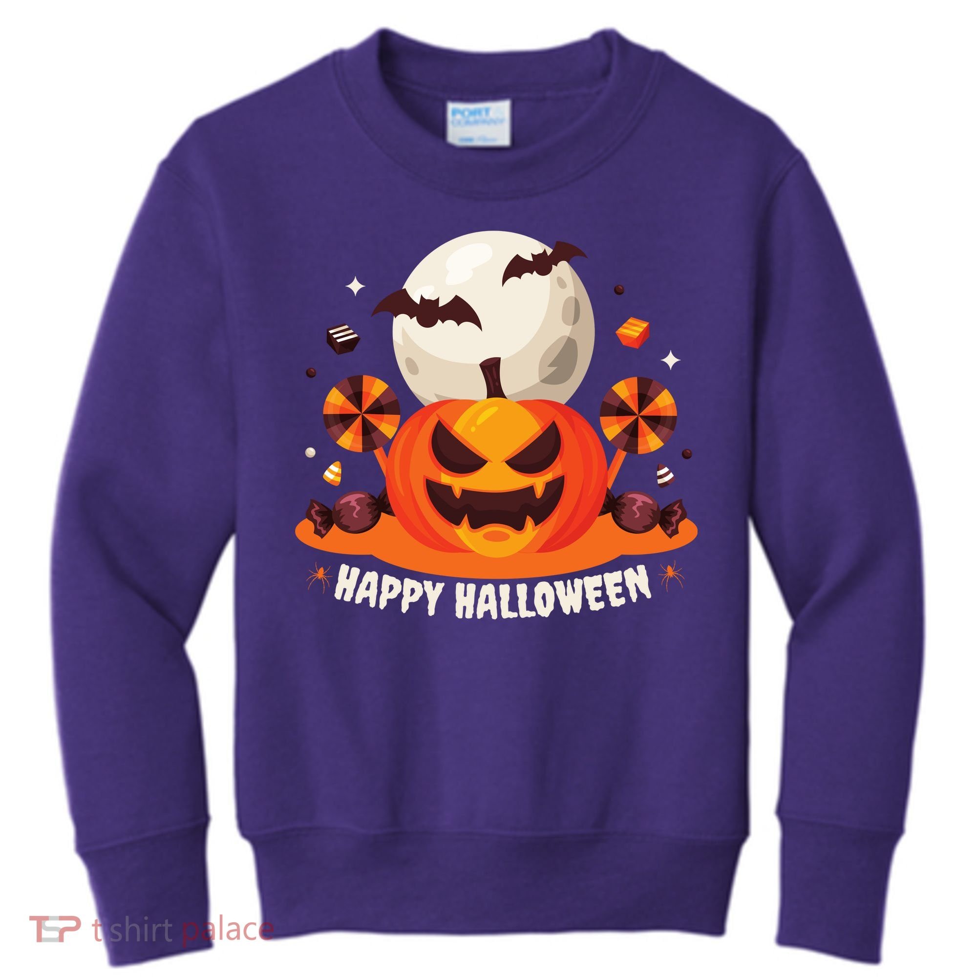 Happy Halloween Spooky Pumpkin Candy Kids Sweatshirt