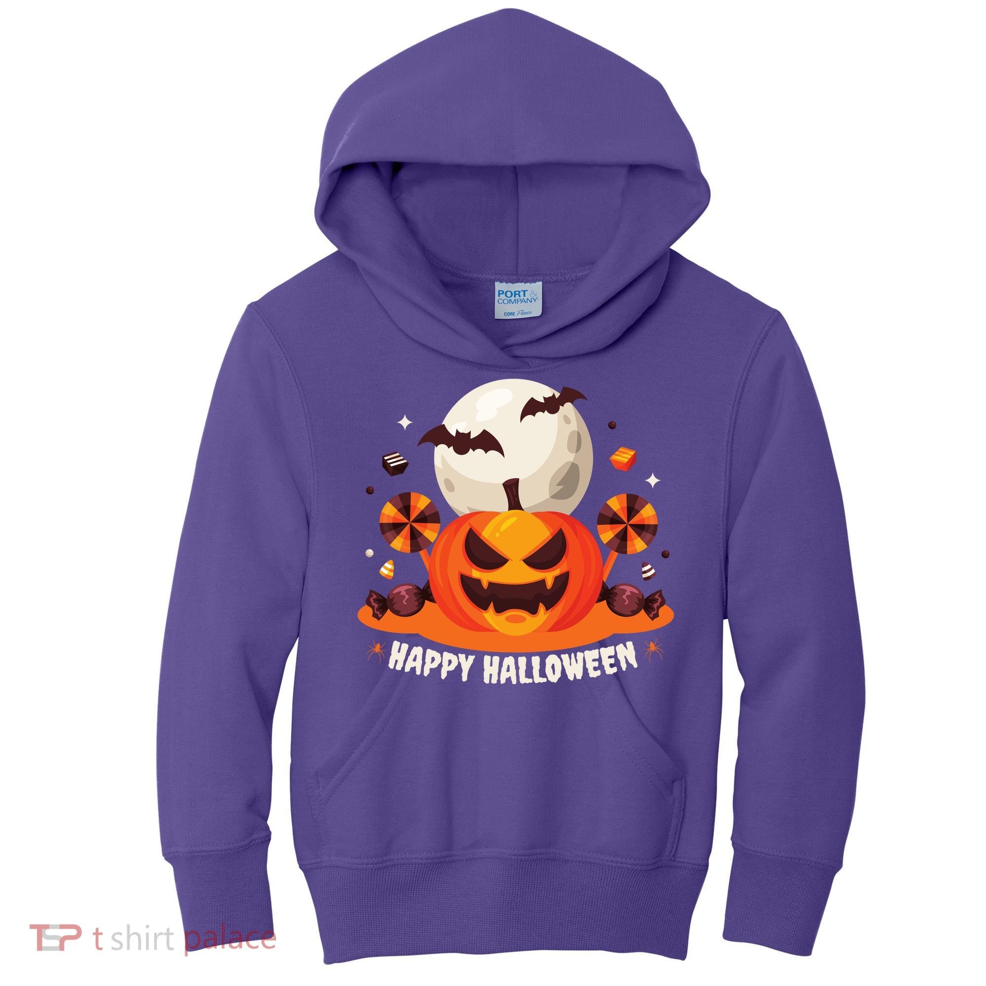 Happy Halloween Spooky Pumpkin Candy Kids Hoodie