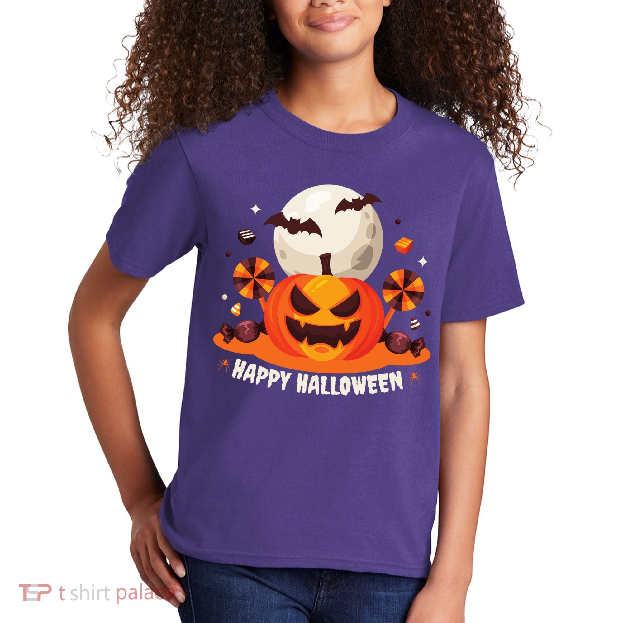 Happy Halloween Spooky Pumpkin Candy Kids T-Shirt
