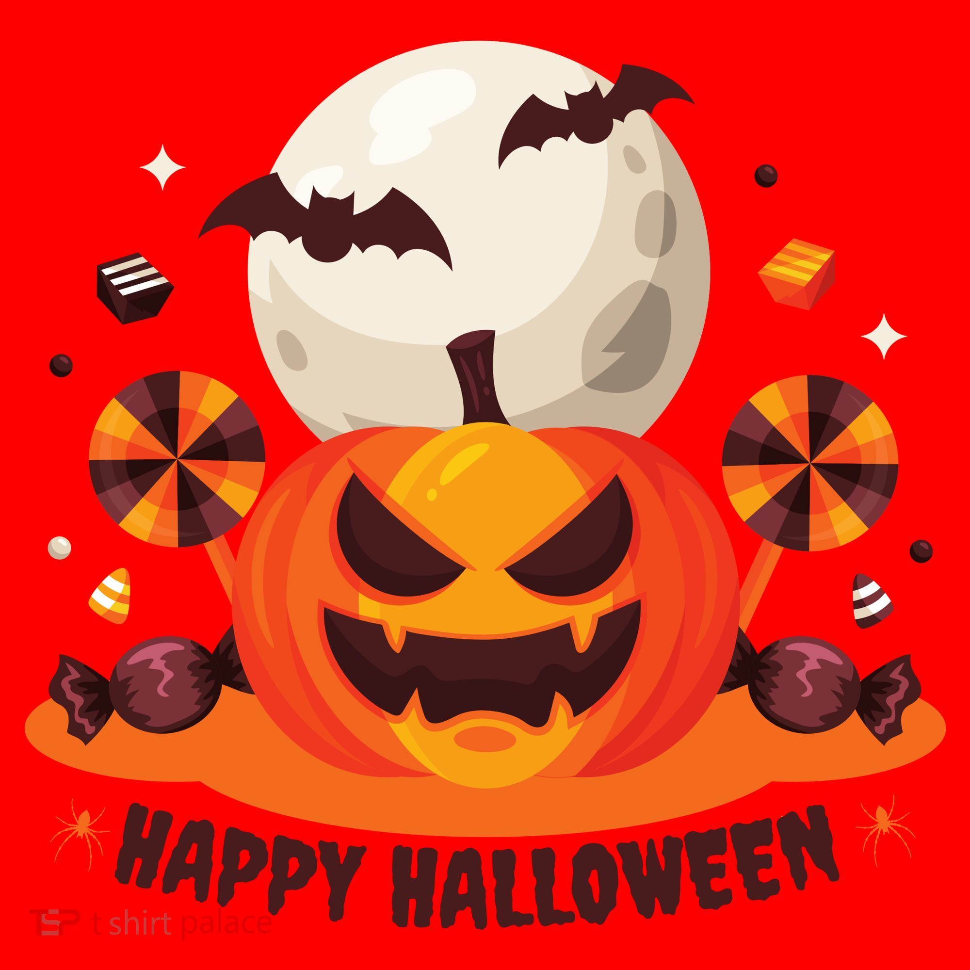 Happy Halloween Spooky Pumpkin Candy Santa Hat