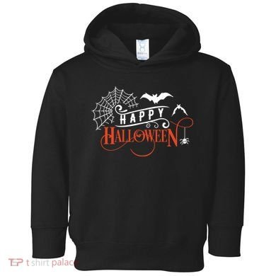 Happy Halloween Spiderweb Spooky Toddler Hoodie