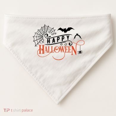 Happy Halloween Spiderweb Spooky USA-Made Doggie Bandana