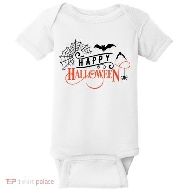 Happy Halloween Spiderweb Spooky Baby Bodysuit