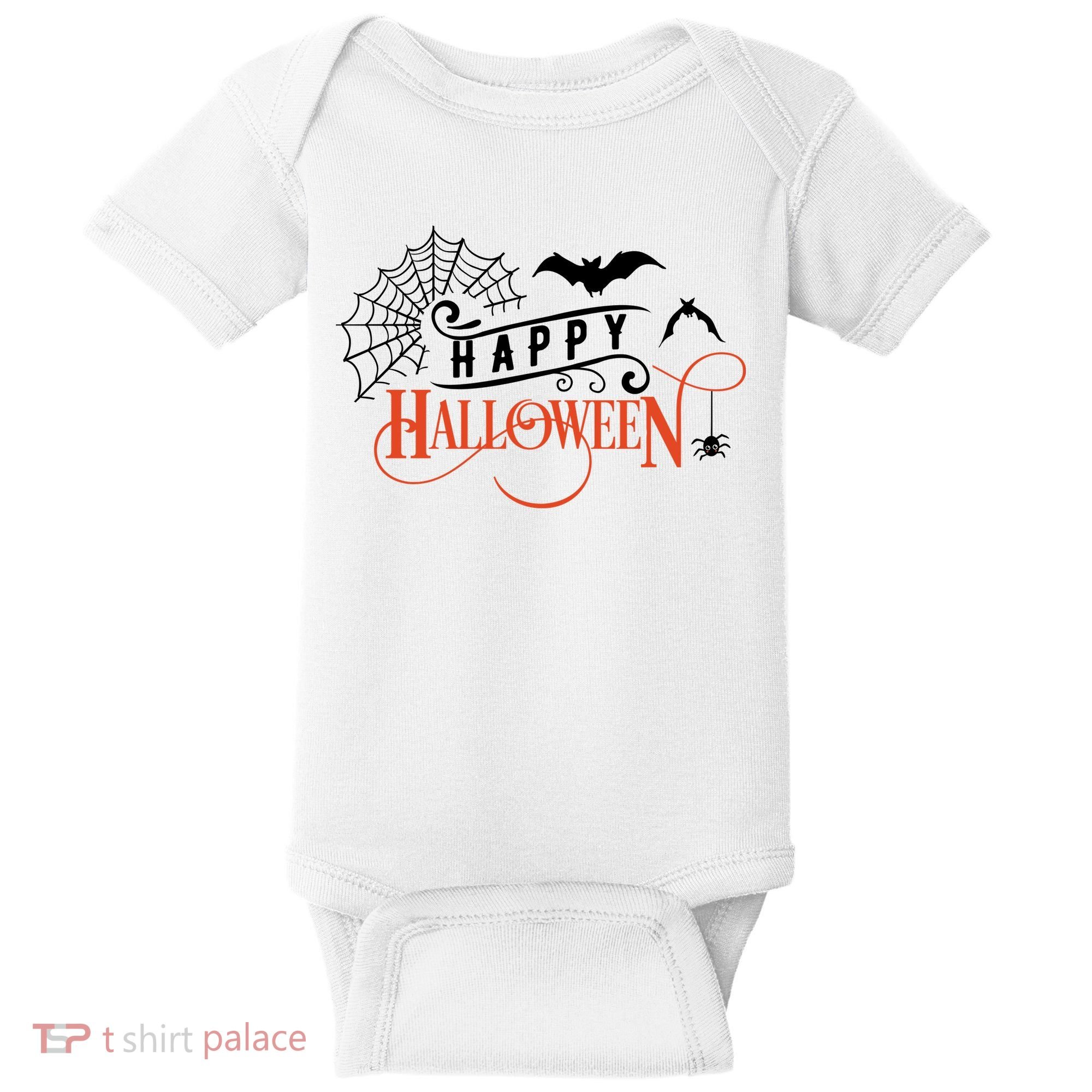 Happy Halloween Spiderweb Spooky Baby Bodysuit