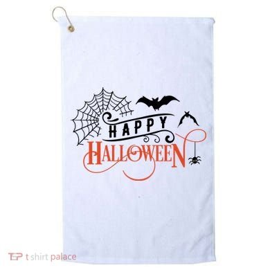 Happy Halloween Spiderweb Spooky Golf Towel