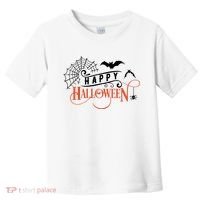 Happy Halloween Spiderweb Spooky Toddler T-Shirt thumb 0
