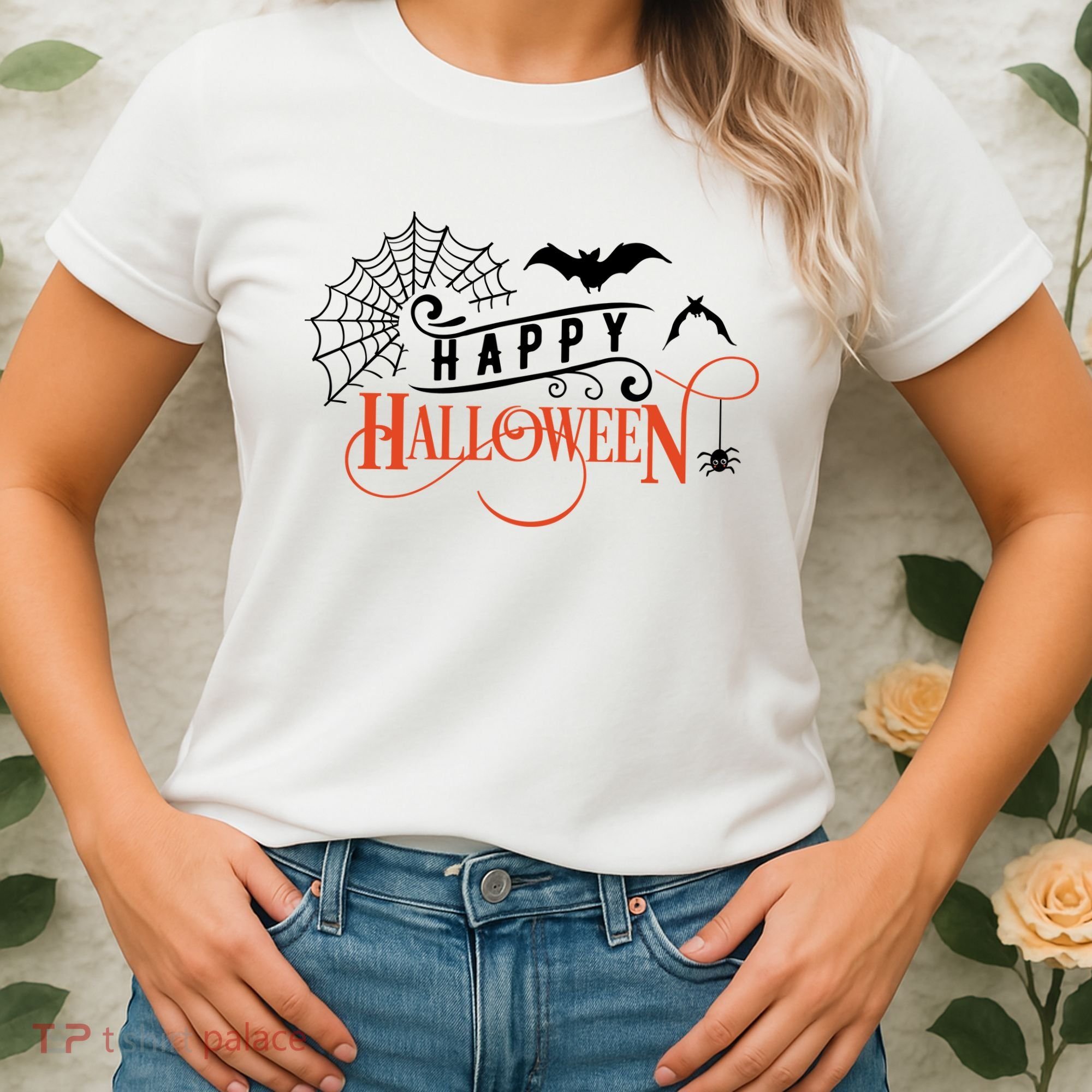 Happy Halloween Spiderweb Spooky Women's T-Shirt
