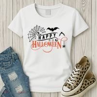 Happy Halloween Spiderweb Spooky Women's T-Shirt thumb 3