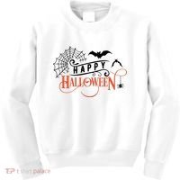 Happy Halloween Spiderweb Spooky Kids Sweatshirt thumb 0