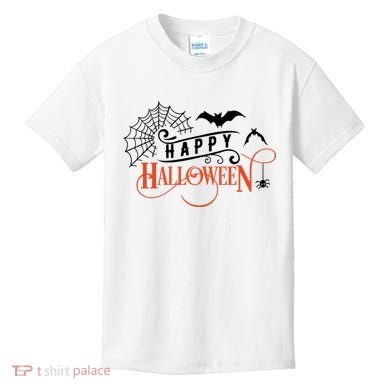Happy Halloween Spiderweb Spooky Kids T-Shirt