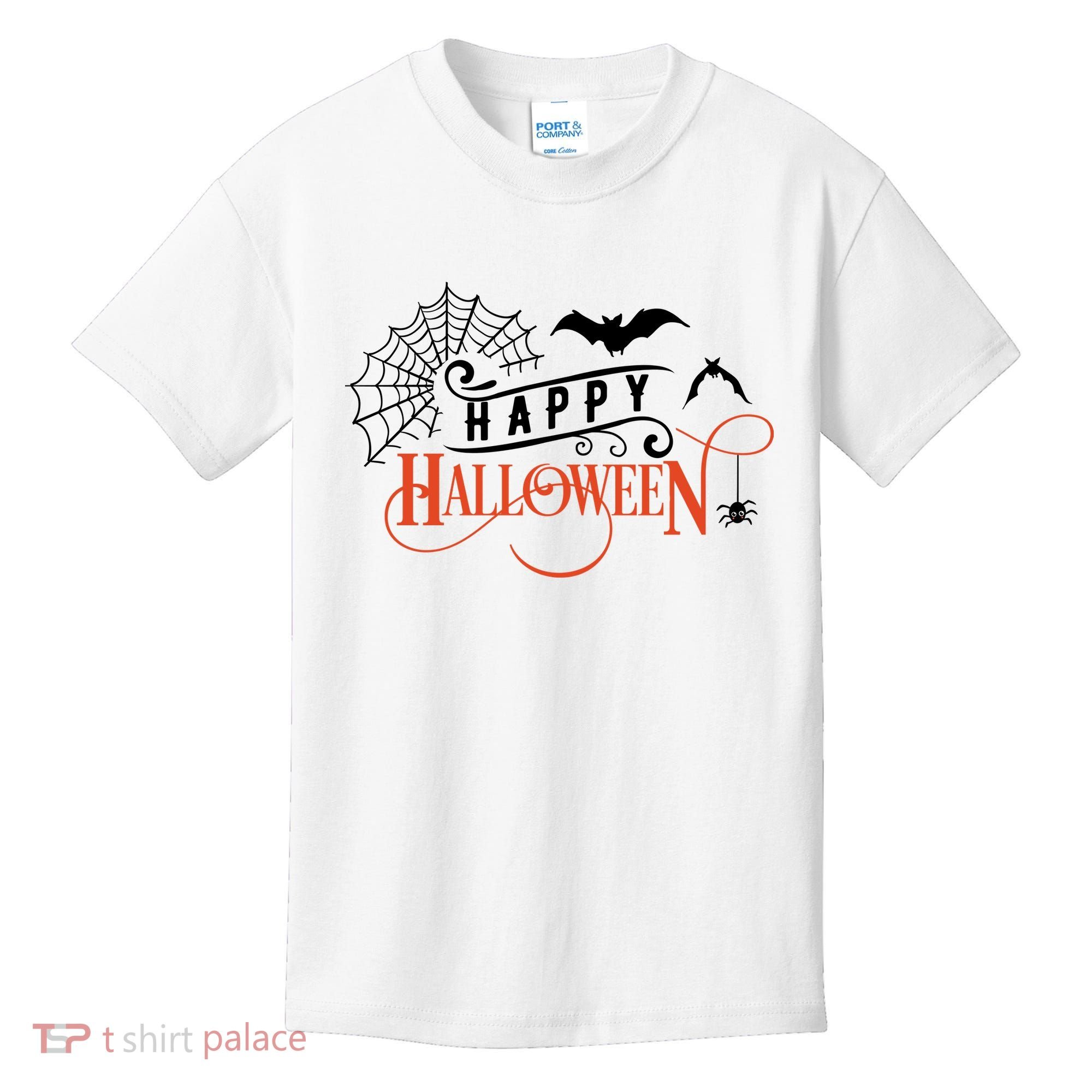 Happy Halloween Spiderweb Spooky Kids T-Shirt