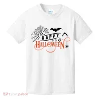 Happy Halloween Spiderweb Spooky Kids T-Shirt thumb 0