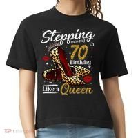 High Heels Stepping Into My 70th Birthday 70 and Fabulous Comfort Colors Boxy T-Shirt thumb 0