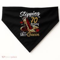 High Heels Stepping Into My 70th Birthday 70 and Fabulous USA-Made Doggie Bandana thumb 0