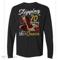 High Heels Stepping Into My 70th Birthday 70 and Fabulous Comfort Colors Heavyweight Long Sleeve T-Shirt thumb 0