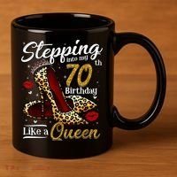 High Heels Stepping Into My 70th Birthday 70 and Fabulous 11oz C Handle Ceramic Mug thumb 3