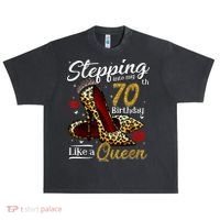 High Heels Stepping Into My 70th Birthday 70 and Fabulous Urban Oversized Heavyweight T-Shirt thumb 0