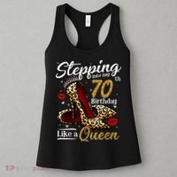 High Heels Stepping Into My 70th Birthday 70 and Fabulous Women's Tank Top thumb 3