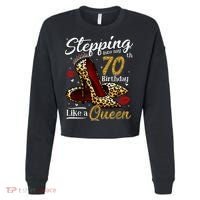 High Heels Stepping Into My 70th Birthday 70 and Fabulous Cropped Pullover Crew thumb 0