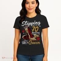 High Heels Stepping Into My 70th Birthday 70 and Fabulous Women's T-Shirt thumb 4