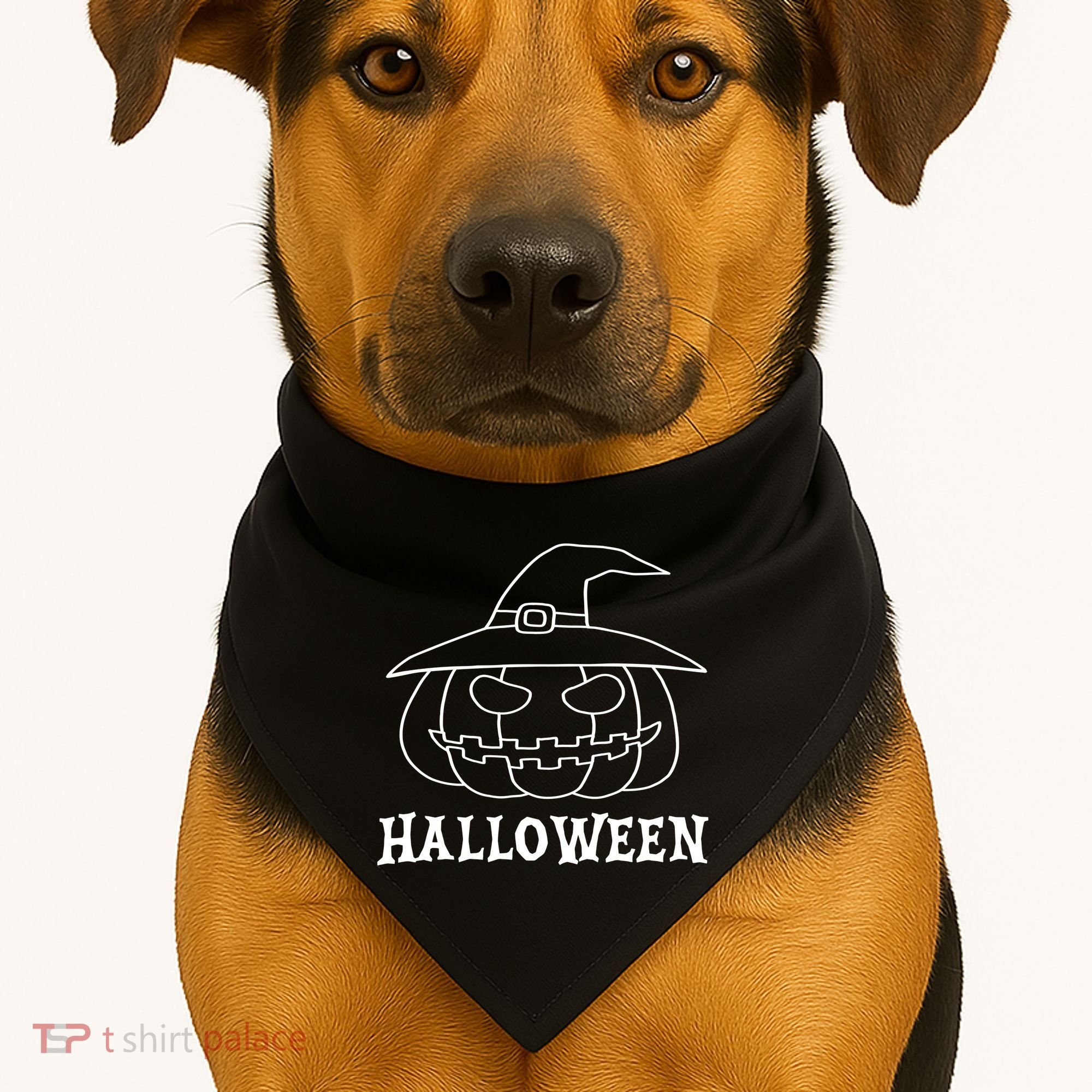 Happy Halloween Spooky Jack O Lantern USA-Made Doggie Bandana